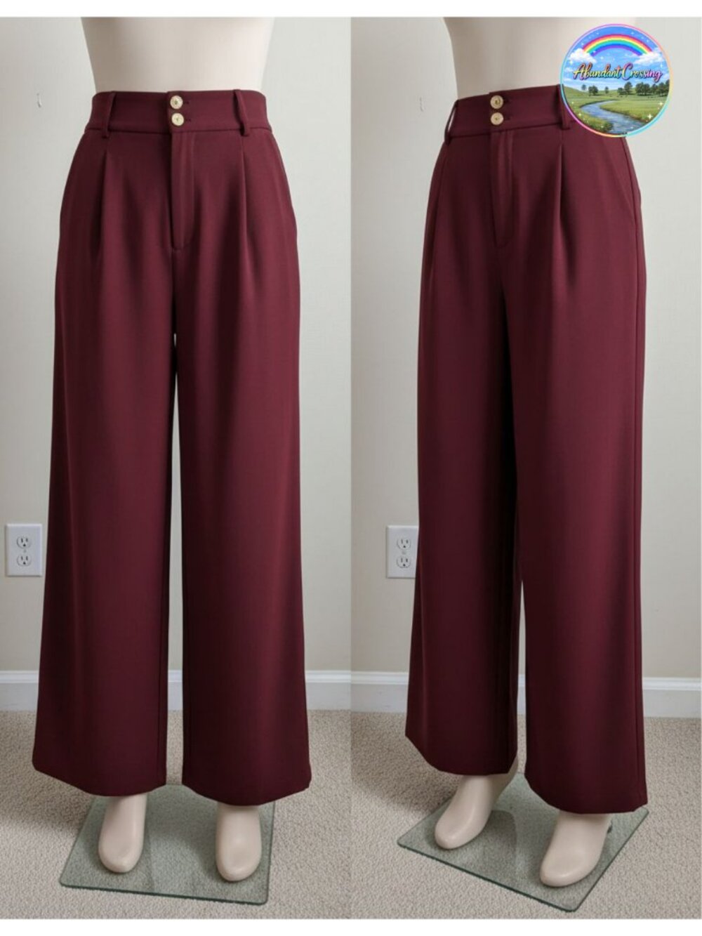 Wide Leg Dress Pants High Waisted Business Casual Trousers Palazzo